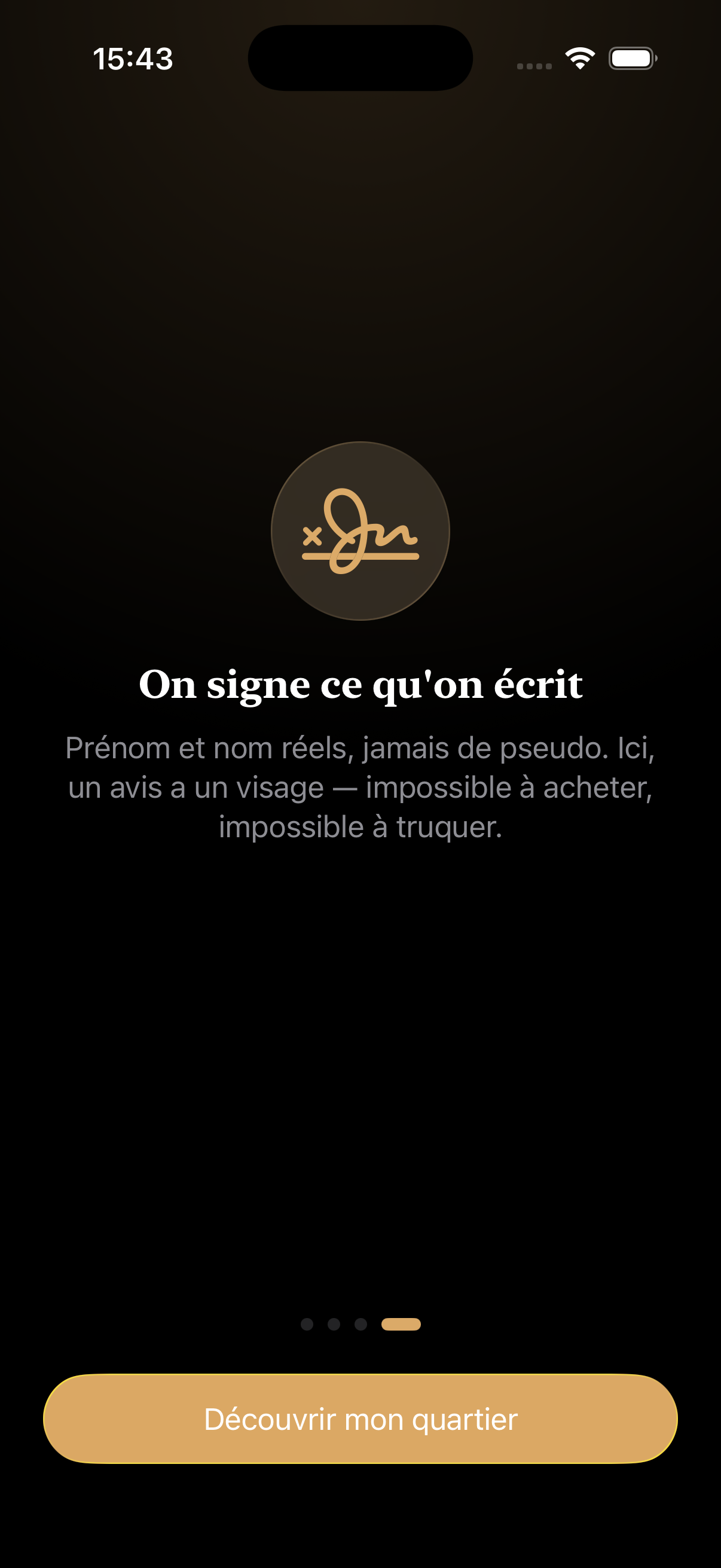 Capture de l'application Dans mon quartier
